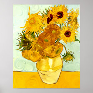 Vincents Van Gogh gula solros som målar 1888 Poster