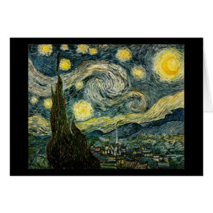 Vincents Van Gogh Starry natt (1889) Hälsningskort
