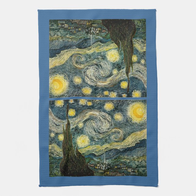 Vincents Van Gogh Starry natt (1889) Kökshandduk (Vertikal)