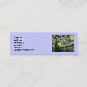 Vincents Van Gogh Starry natt (1889) Mini Visitkort