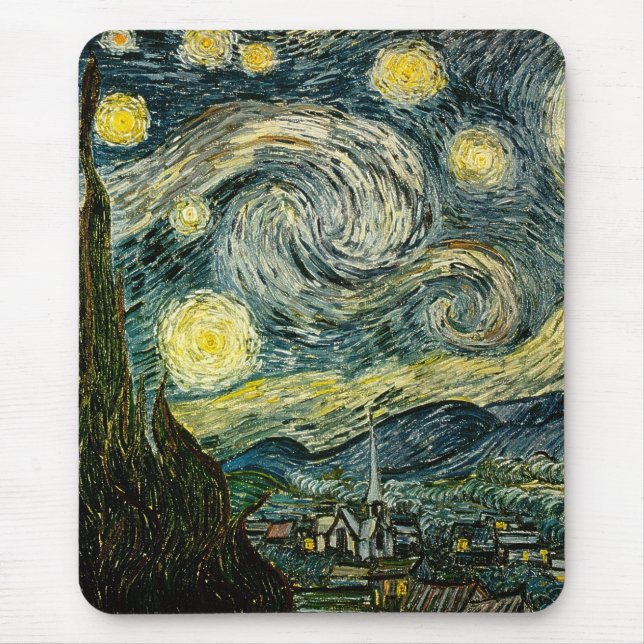 Vincents Van Gogh Starry natt (1889) Musmatta (Framsidan)
