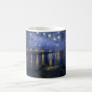 Vincents Van Gogh Starry natt över Rhonen Kaffemugg