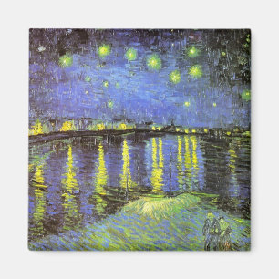 Vincents Van Gogh Starry natt över Rhonen Magnet