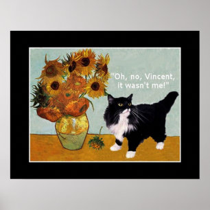 Vincents Van Gogh stygga katt Poster