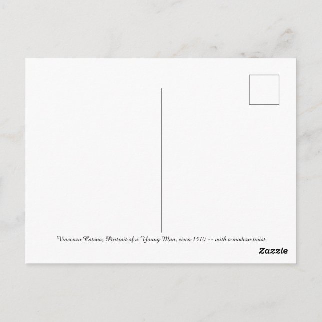Vincenzo Catena, Porträtt från en ung man Vykort (Baksida)