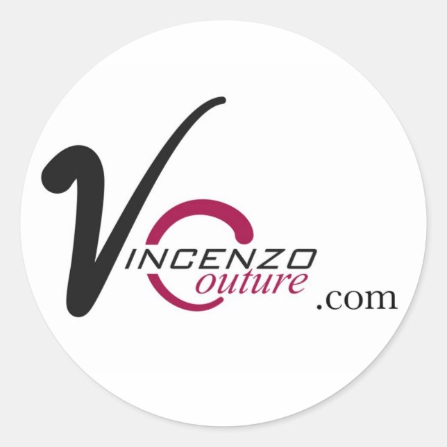 vincenzocouture.com runt klistermärke (Framsida)