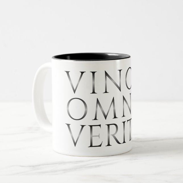 VINCIT OMNIA VERITAS - Ljus Två-Tonad Mugg (Framsida vänster)