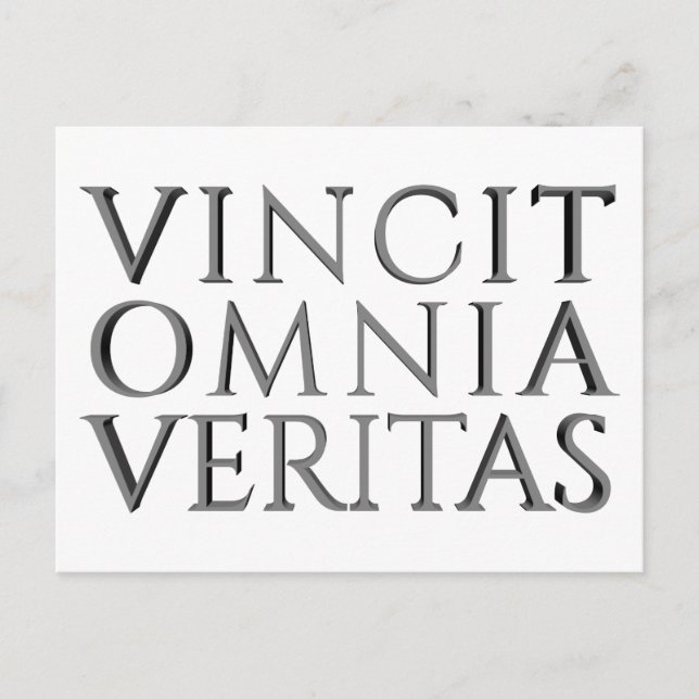 VINCIT OMNIA VERITAS - vykort för lätt Helgdag (Framsida)