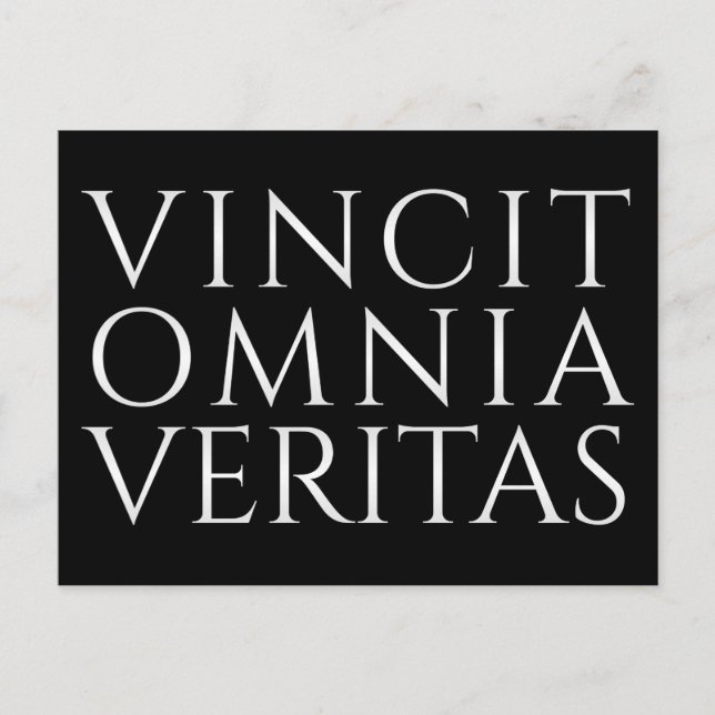 VINCIT OMNIA VERITAS - vykort för lätt Helgdag (Framsida)