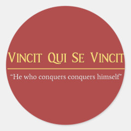 Vincit Qui Se Vincit Latin fras Stickers Runt Klistermärke