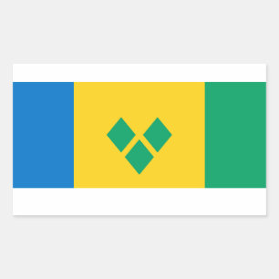 Vincy Flagga, Flagga Saint Vincent och Grenadinern Rektangulärt Klistermärke