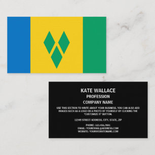 Vincy Flagga, Flagga Saint Vincent och Grenadinern Visitkort