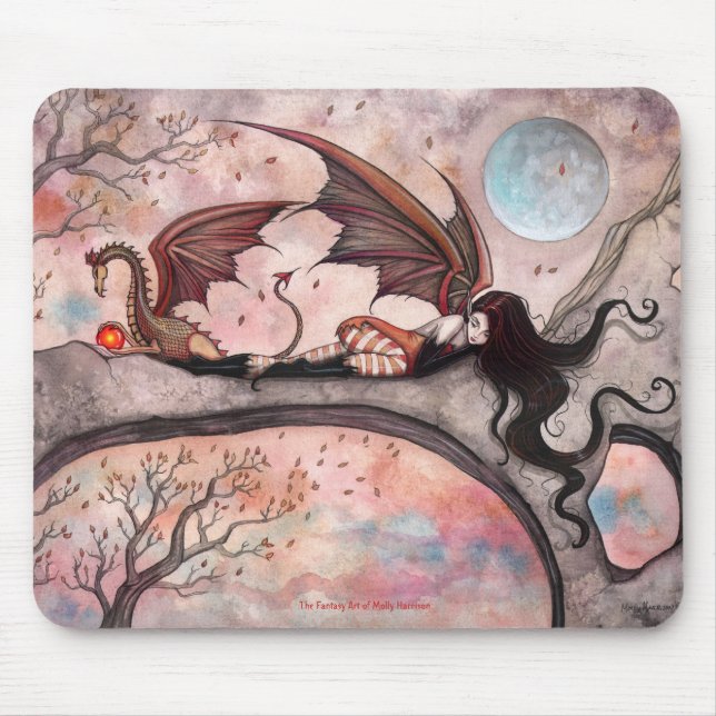 Vind av Autumn Gothic Fantasy Mousepad Musmatta (Framsidan)