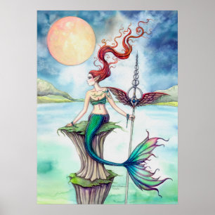 Vind av Irish Fantasy Sjöjungfru Art Poster