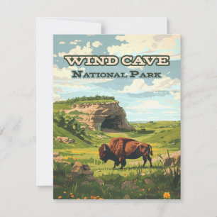 Vind Cave National Park Bison South Dakota Card