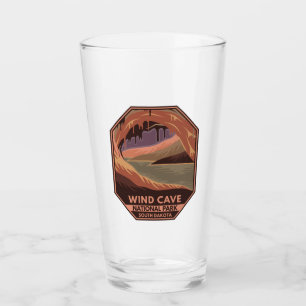 Vind Cave National Park Minimal Retro Emblem Glaskopp