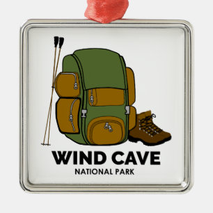 Vind Cave National Park-ryggsäck Julgransprydnad Metall