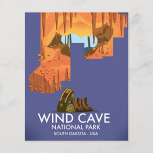 Vind Cave National Park, som hyr reseaffisch.