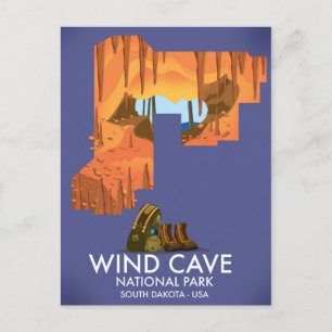Vind Cave National Park, som hyr reseaffisch. Vykort