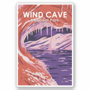 Vind Cave National Park South Dakota Vintage Klistermärken