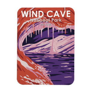 Vind Cave National Park South Dakota Vintage Magnet