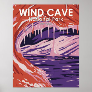 Vind Cave National Park South Dakota Vintage Poster