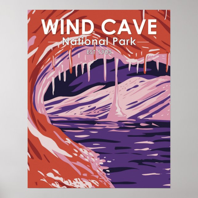 Vind Cave National Park South Dakota Vintage Poster (Framsidan)