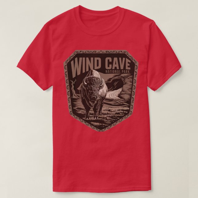 Vind Cave National Parker bison T Shirt (Design framsida)