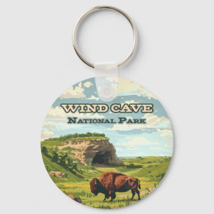 Vind Cave nationalpark Bison South Dakota Nyckelring