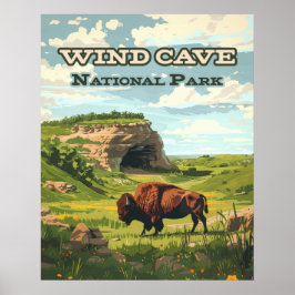Vind Cave nationalpark Bison South Dakota Poster