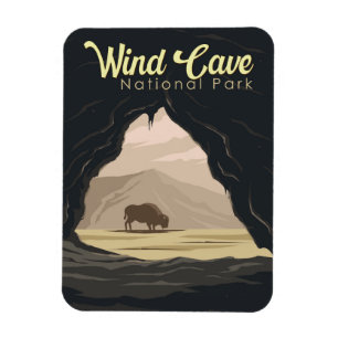 Vind Cave nationalpark Illustration Travel Art Magnet