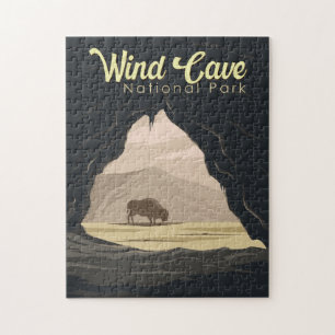 Vind Cave nationalpark Illustration Travel Art Pussel