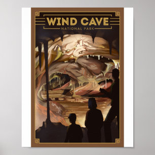 Vind Cave nationalpark Litho Artwork Poster