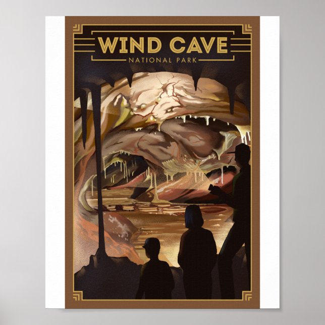 Vind Cave nationalpark Litho Artwork Poster (Framsidan)