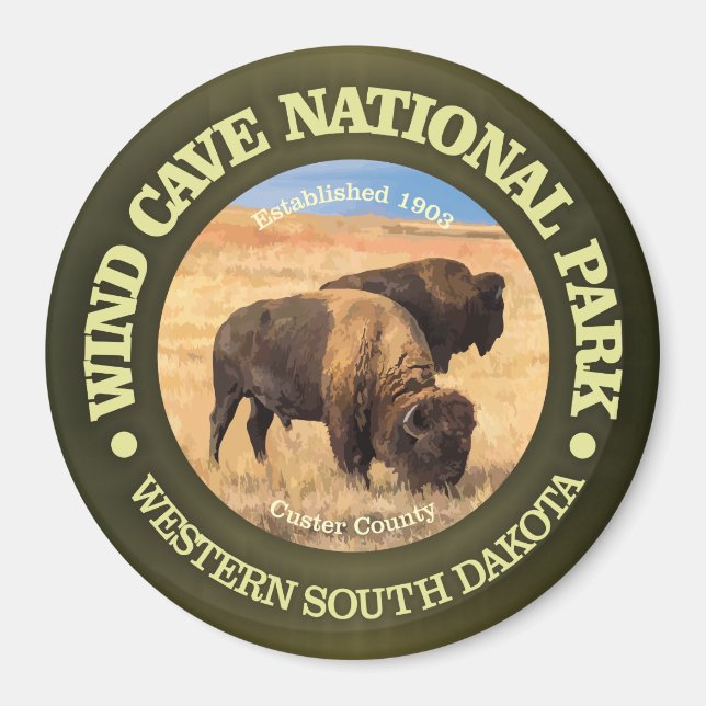 Vind Cave nationalpark Magnet (Framsidan)