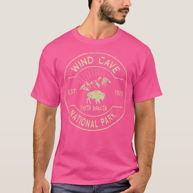 Vind Cave nationalpark Shirt Camping South Dakota T (Framsida)