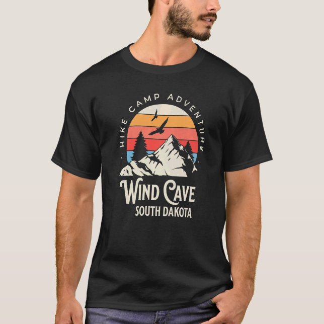 Vind Cave South Dakota Natur Hike Mountaines Outdo T Shirt (Framsida)