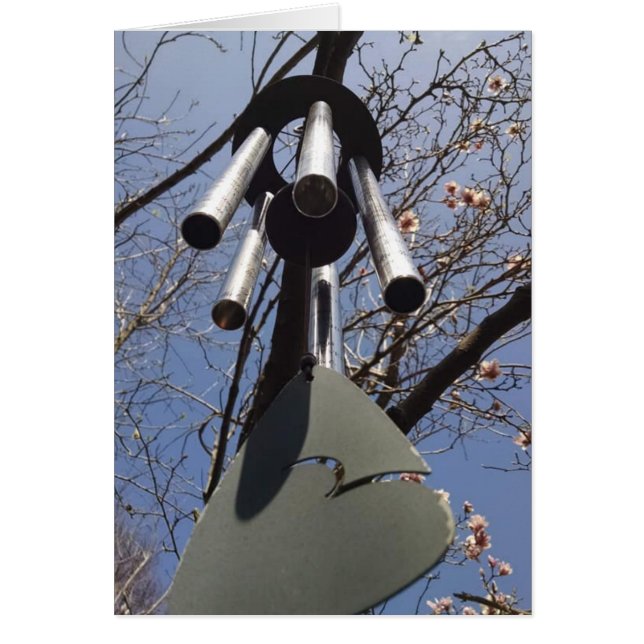 Vind-chimärer och Magnolia Grenar Blank Card Hälsningskort (Framsidan)