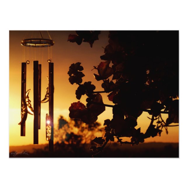 Vind chime Golden Sunset Fototryck (Framsidan)