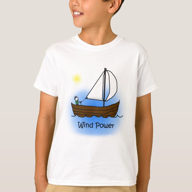 Vind driver segelbåten - ungeskjorta tee (Framsida)