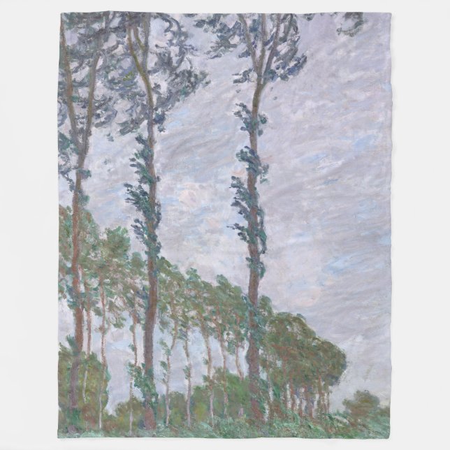 Vind Effect Series of Poplars av Claude Monet Fleecefilt (Framsidan)