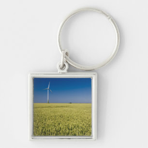 Vind Energi Fyrkantig Silverfärgad Nyckelring