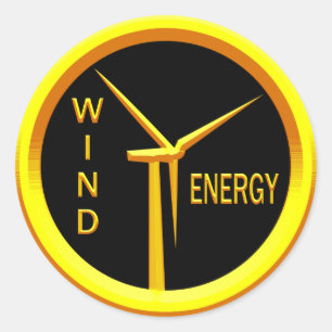 Vind Energi Runt Klistermärke