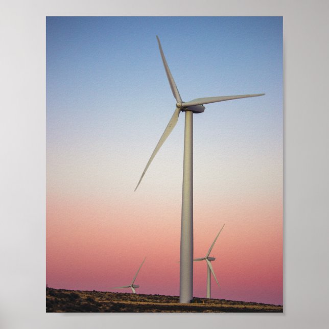 Vind Farm Vind Energy vid Dusk Poster (Framsidan)