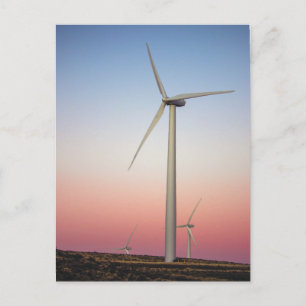 Vind Farm Vind Energy vid Dusk Vykort
