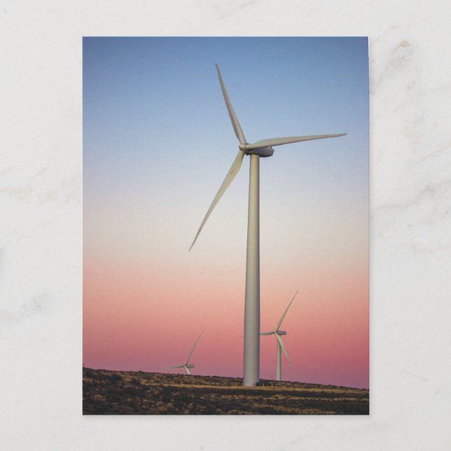 Vind Farm Vind Energy vid Dusk Vykort (Framsida)