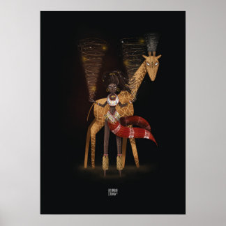 VIND FLOWS GIRAFFE av Alexandra Dikaia Poster