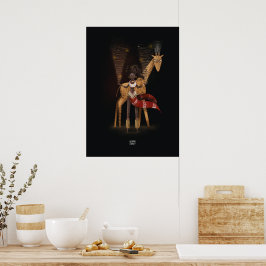 VIND FLOWS GIRAFFE av Alexandra Dikaia Poster