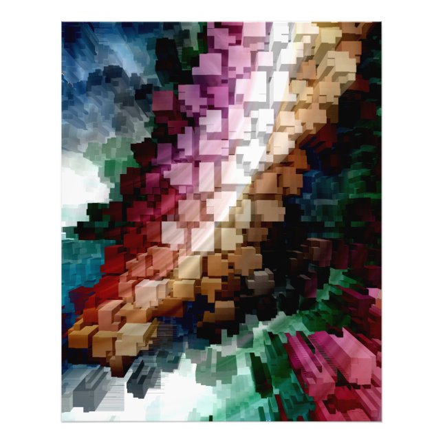 Vind för centrerad Mörk för kub Fototryck (Framsidan)