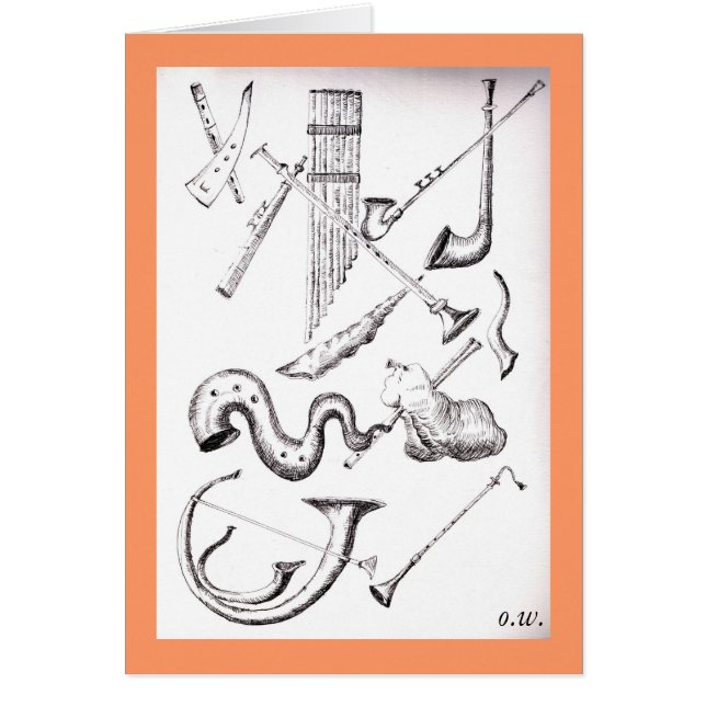 vind för musikal instruments3 hälsningskort (Framsidan)